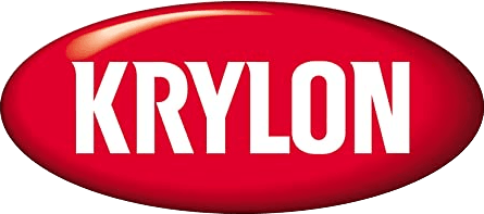 Un ovale rouge avec le mot krylon dessus.