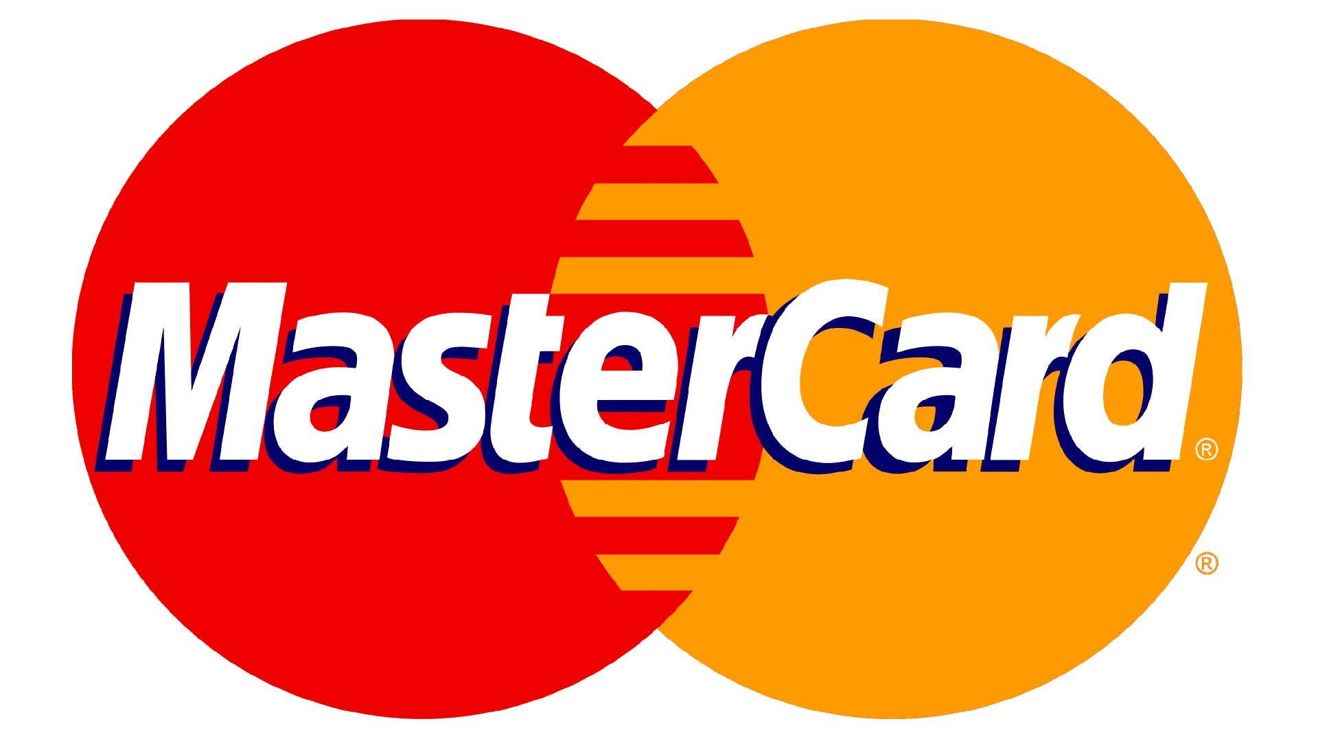 Un logo Mastercard rouge et orange sur fond blanc