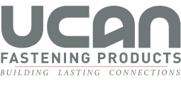 A logo for ucan fastening products building lasting connections.