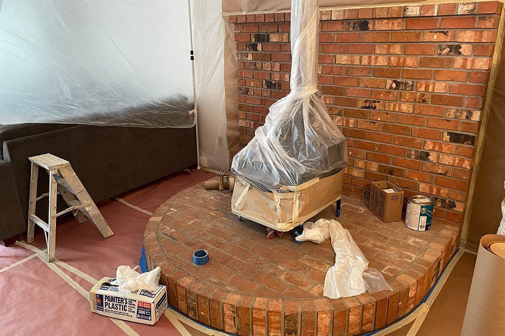 Fireplace Before — Olympia, WA — Painting Plus LLC
