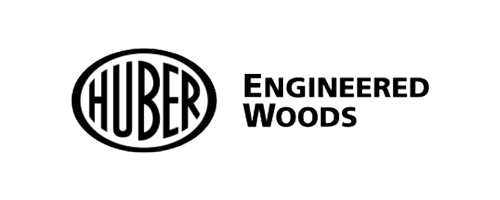 A black and white logo for a company called engineered woods.