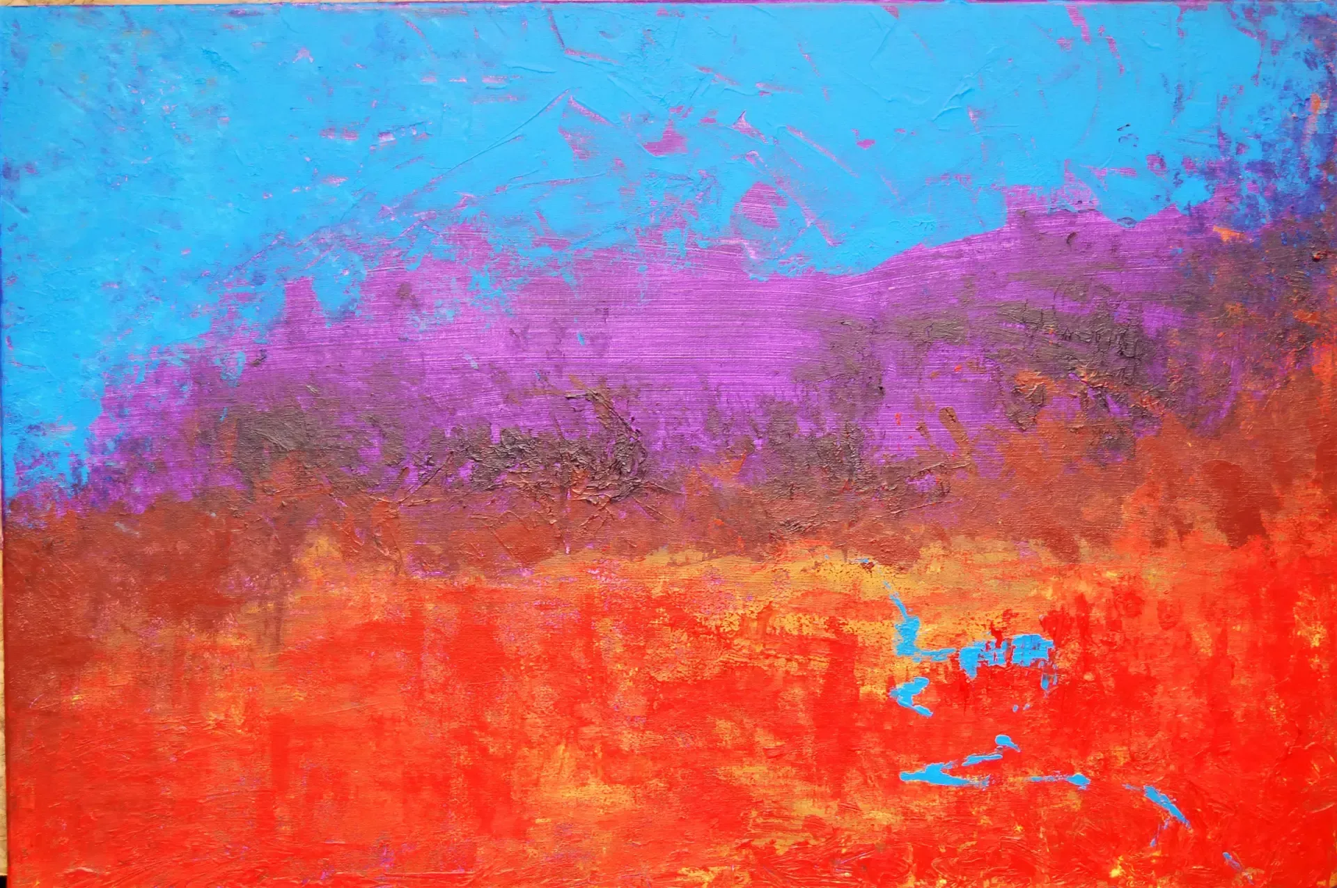 Debbie Nuttall Artist |a painting of a blue purple and red background