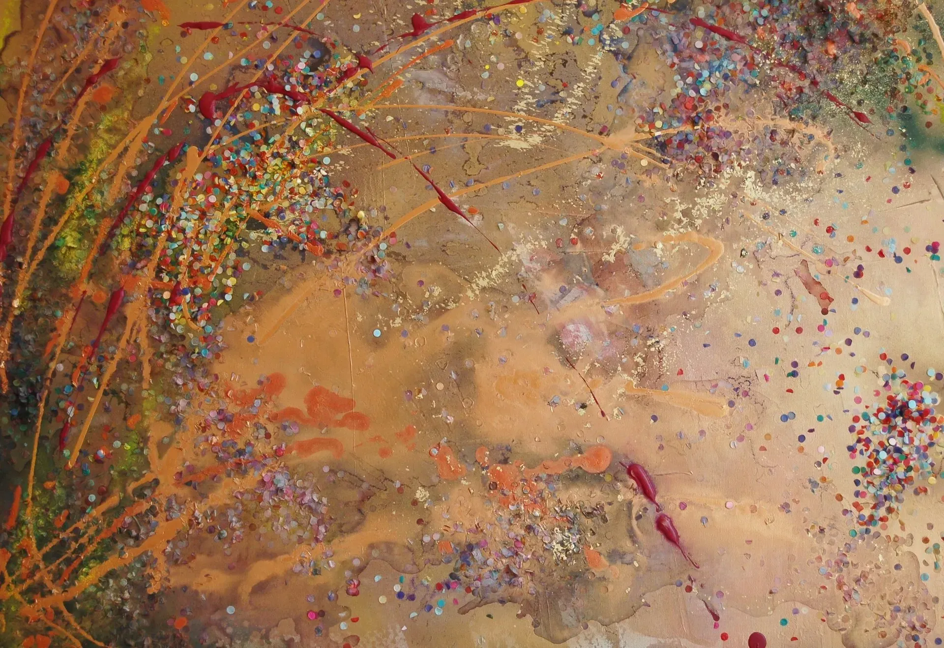 Debbie Nuttall Artist | a painting with a lot of colorful spots on it