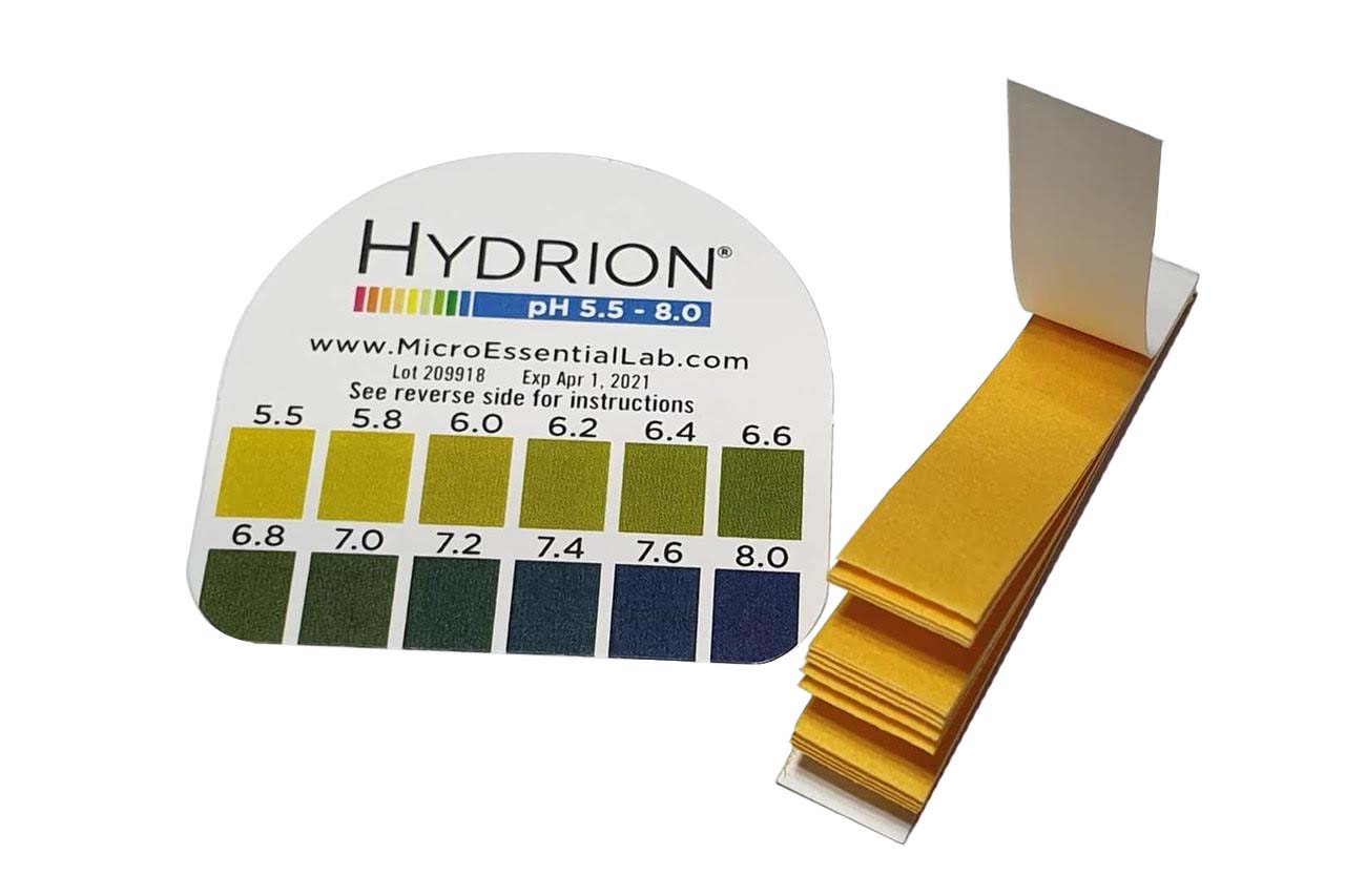 ph test strips on a white background