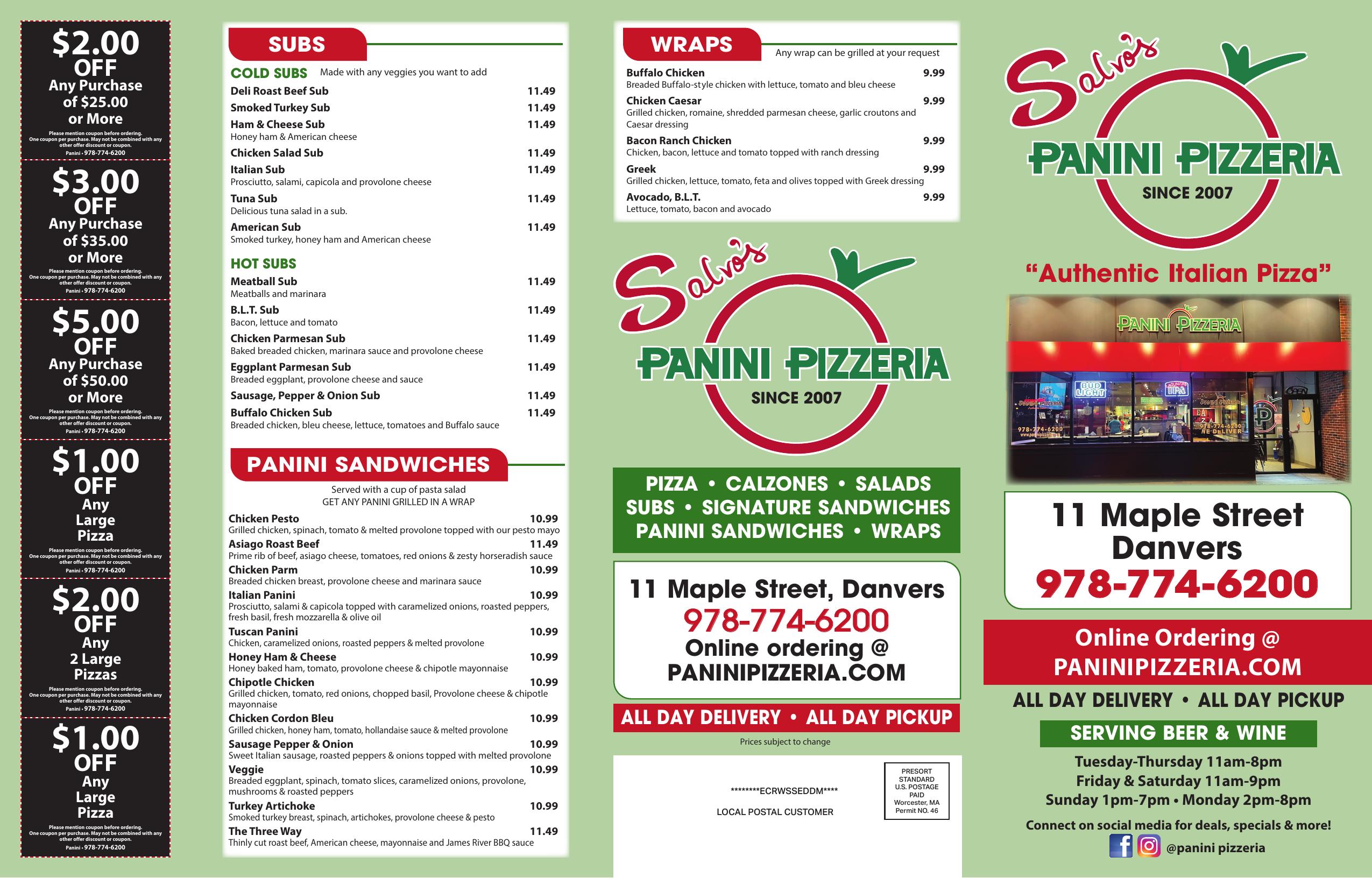 Panini Menu