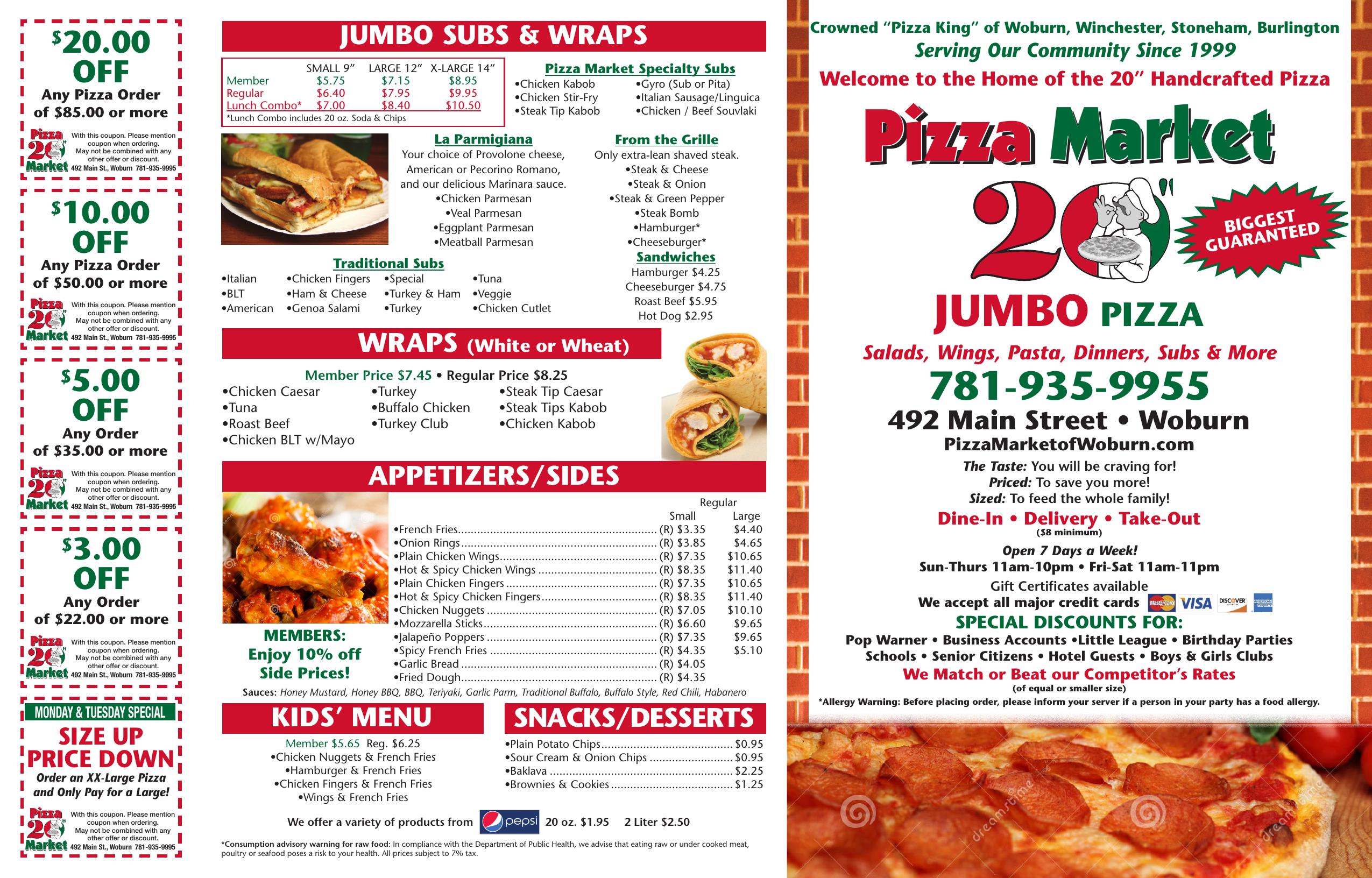 Pizza Market Menu
