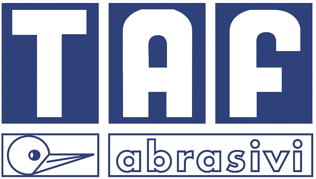 Logo TAF con lettere blu e la parola