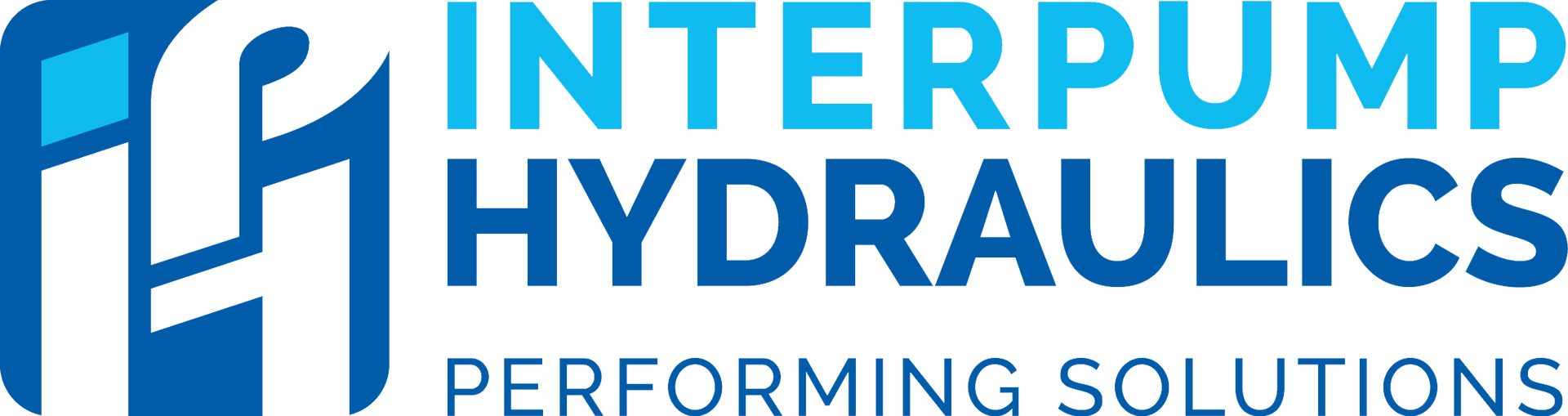 Logo di Interpump Hydraulics in blu con lo slogan