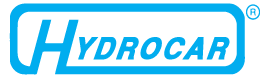 Logo Hydrocar in blu e bianco all'interno di un bordo rettangolare arrotondato.