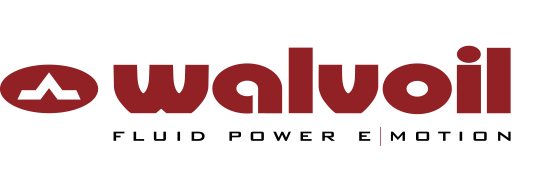 Logo Walvoil in rosso con la scritta grigia