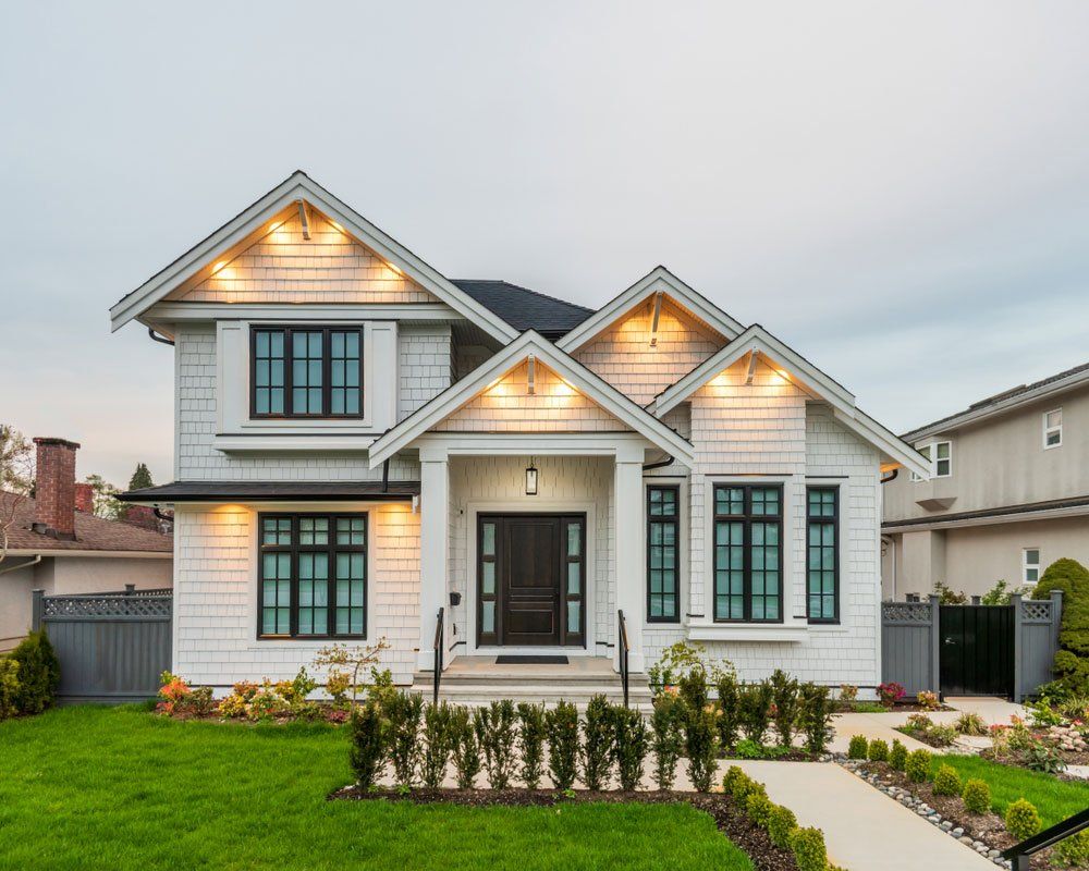 modern property with beautiful landscape