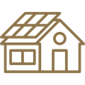 House with solar panels on the roof showing residential solar capabilities