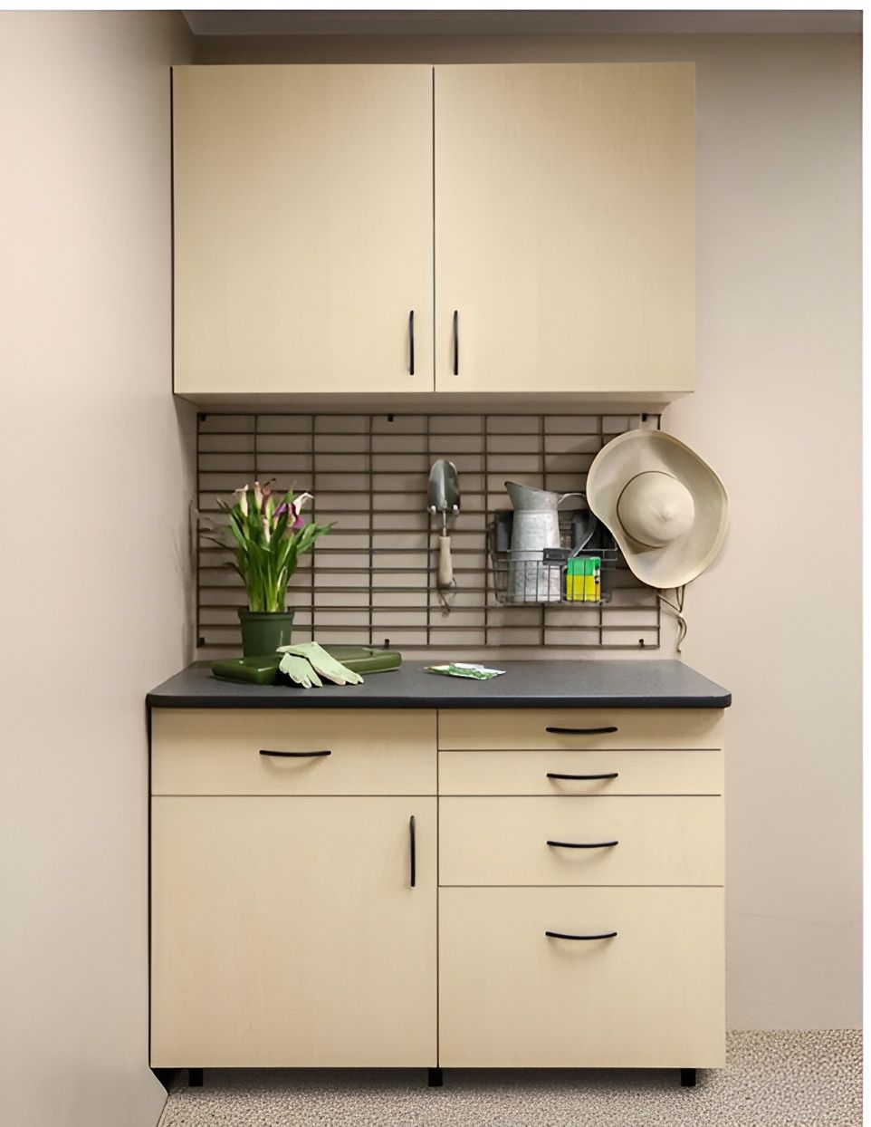 Maple custom garage cabinet system