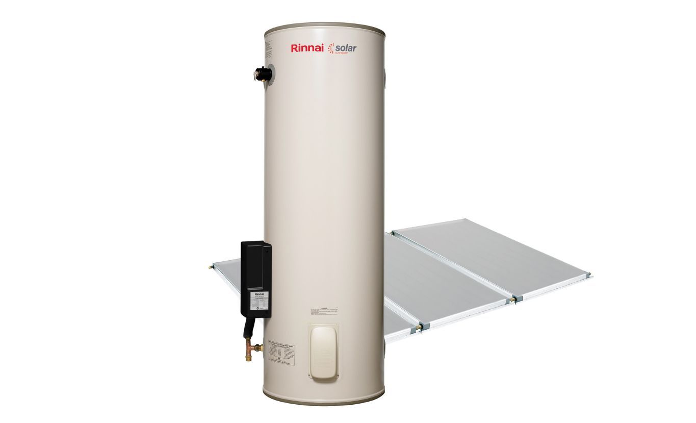 Beige Vertical Water Heater With Black Control Box — Taree Hot Water in Taree, NSW