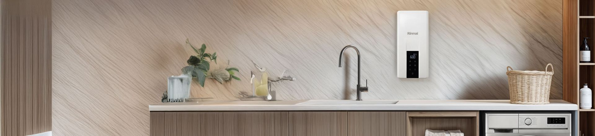 Mounted Heater on a Kitchen Countertop — Taree Hot Water in Taree, NSW