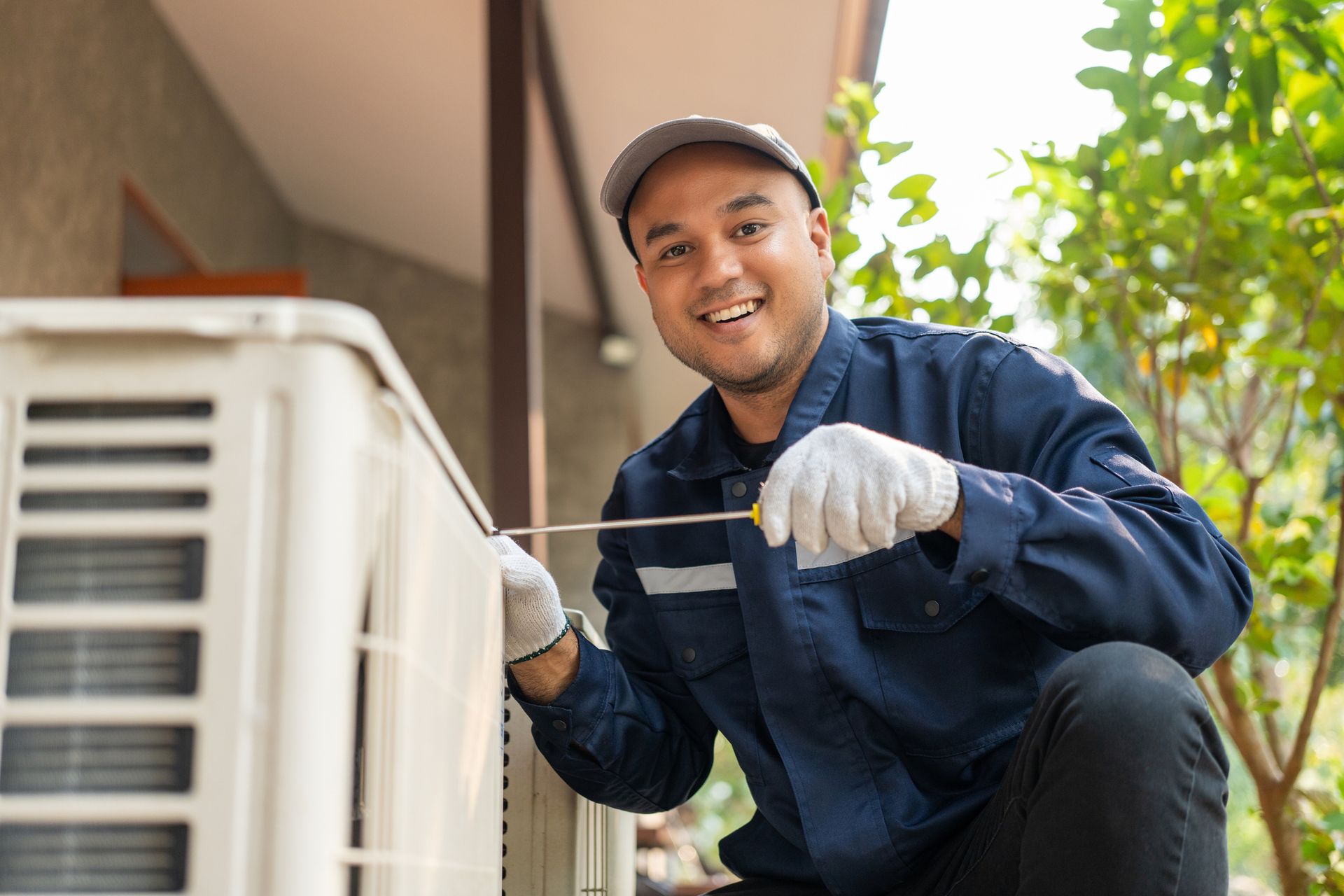 Air conditioner outdoor installation.