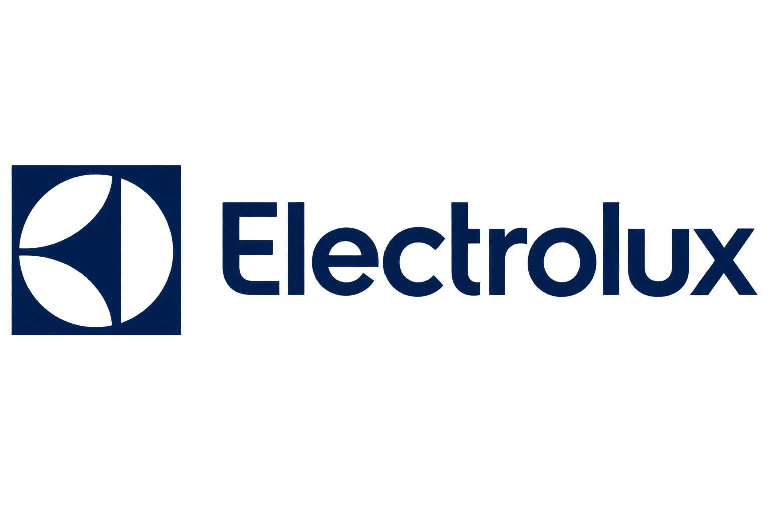 Electrolux logotips zilā un baltā krāsā uz balta fona