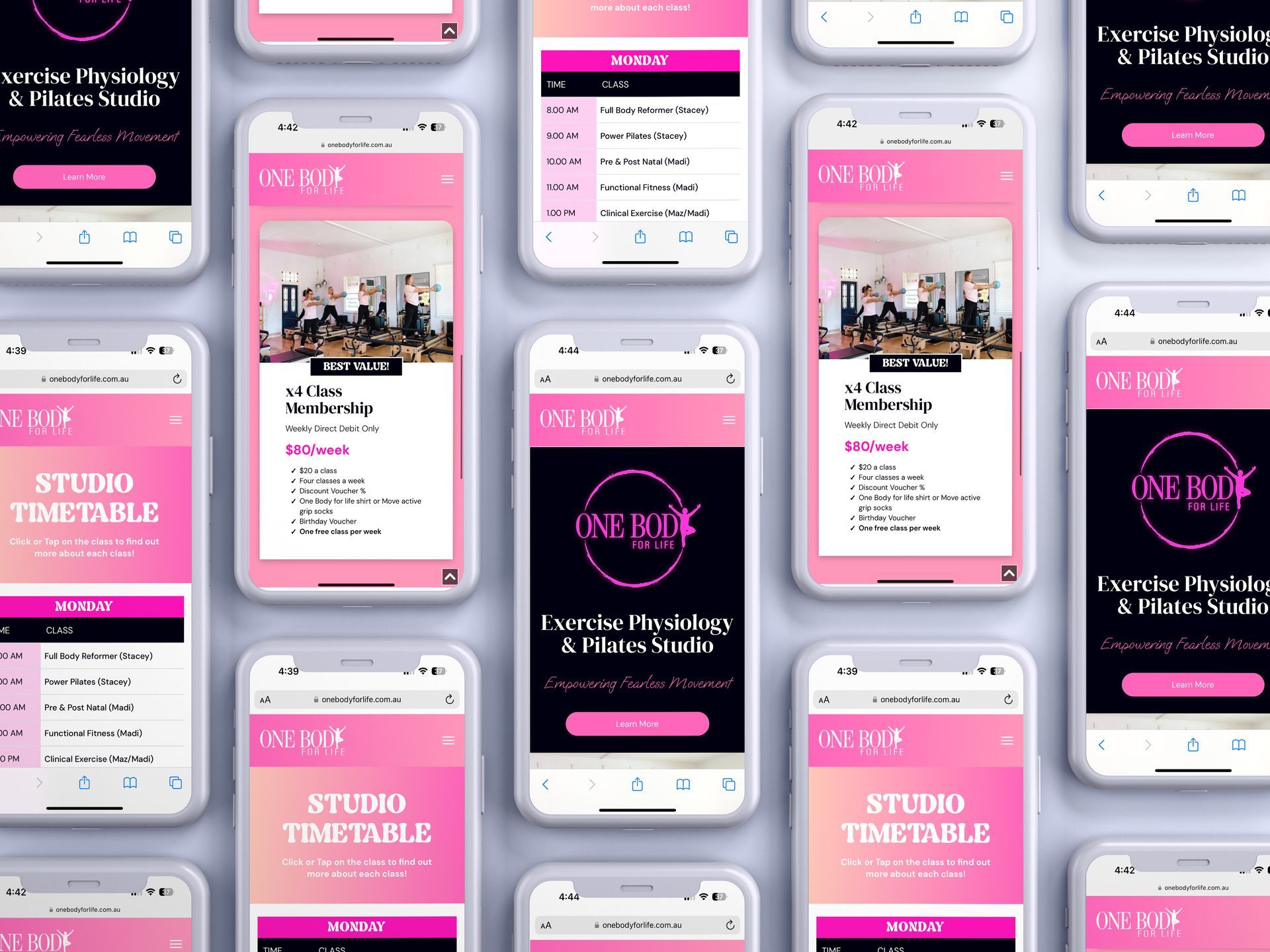Responsive Website Build for One Body Exercise Physiology and Pilates by Image Ink Creative