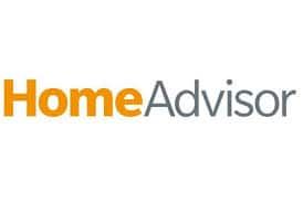 HomeAdvisor logo in orange and gray text on a white background