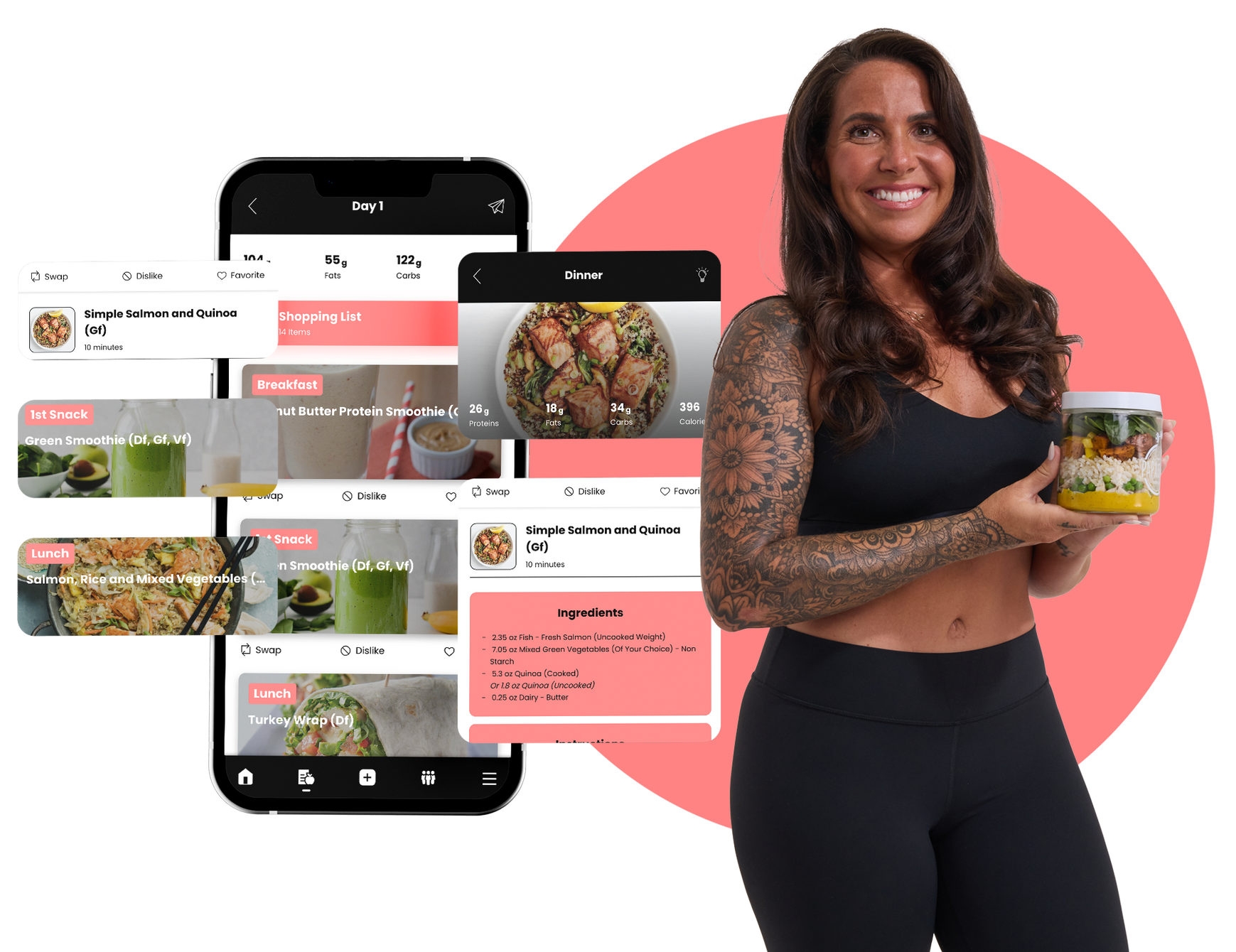 Phone showing meal plan - Jennifer Wagner - Average Jens