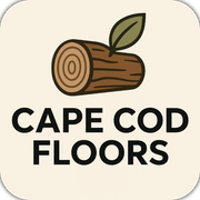 Cape Cod Floors logo with a wood log and leaf on a beige background