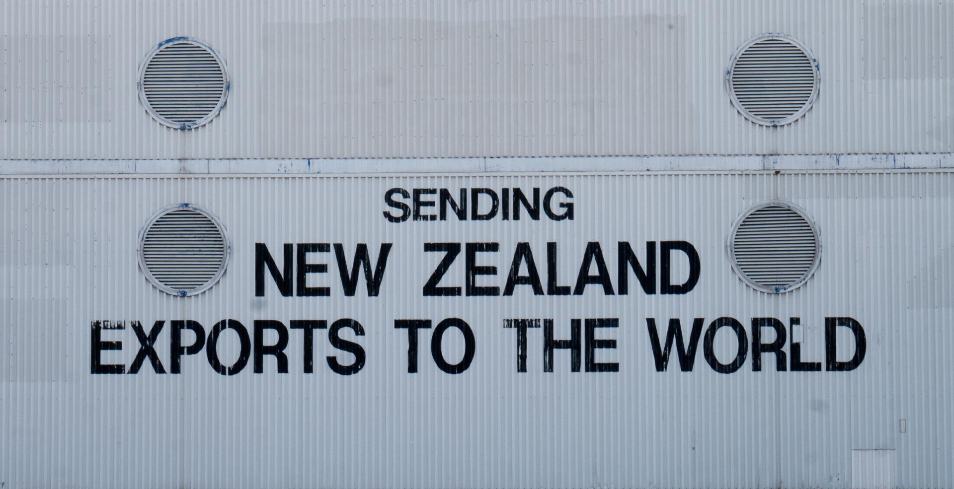 contenedor con mercancía para exportar desde Nueva Zelanda contenedor con mercancía para exportar desde Nueva Zelanda