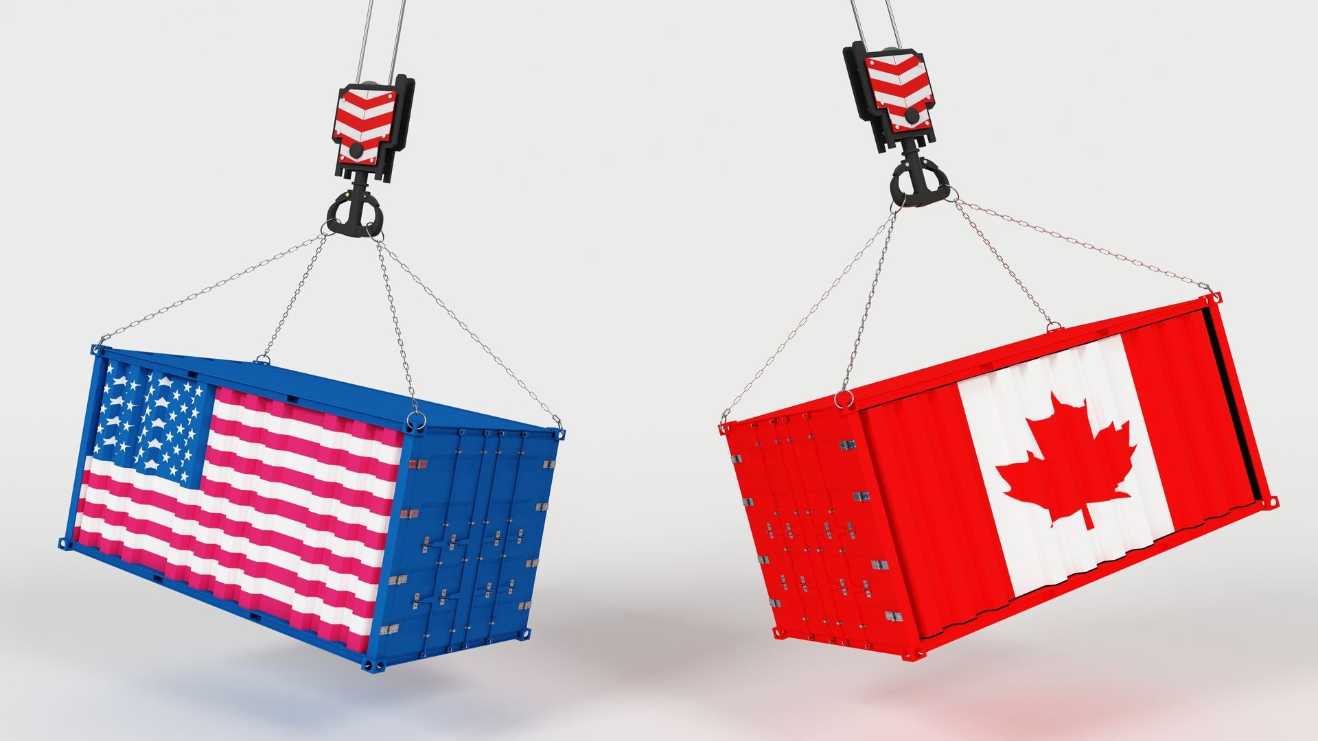 Contenedores ISO con las banderas de Estados Unidos y Canadá Contenedores ISO con las banderas de Estados Unidos y Canadá