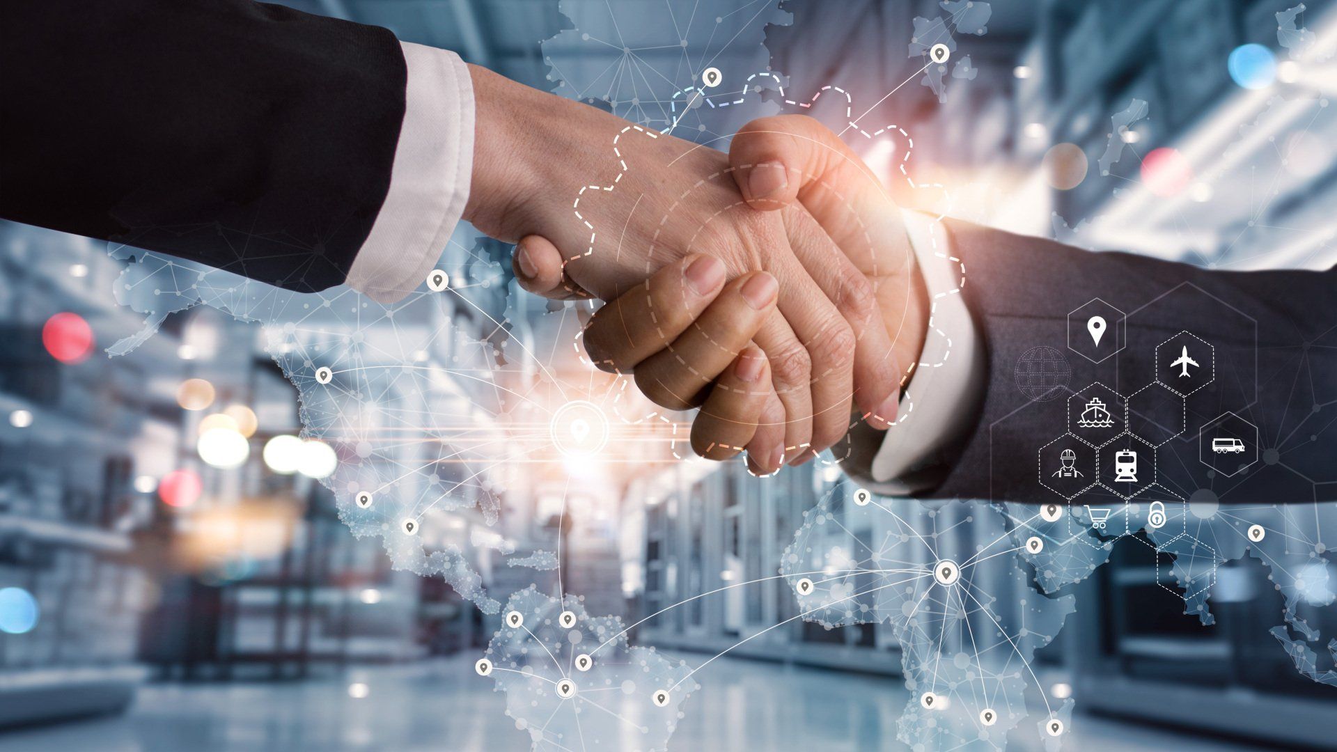 Transporte y logística inteligente apretón de manos para el éxito de la asociación de trabajo en equipo de acuerdo de inversión Transporte y logística inteligente apretón de manos para el éxito de la asociación de trabajo en equipo de acuerdo de inversión