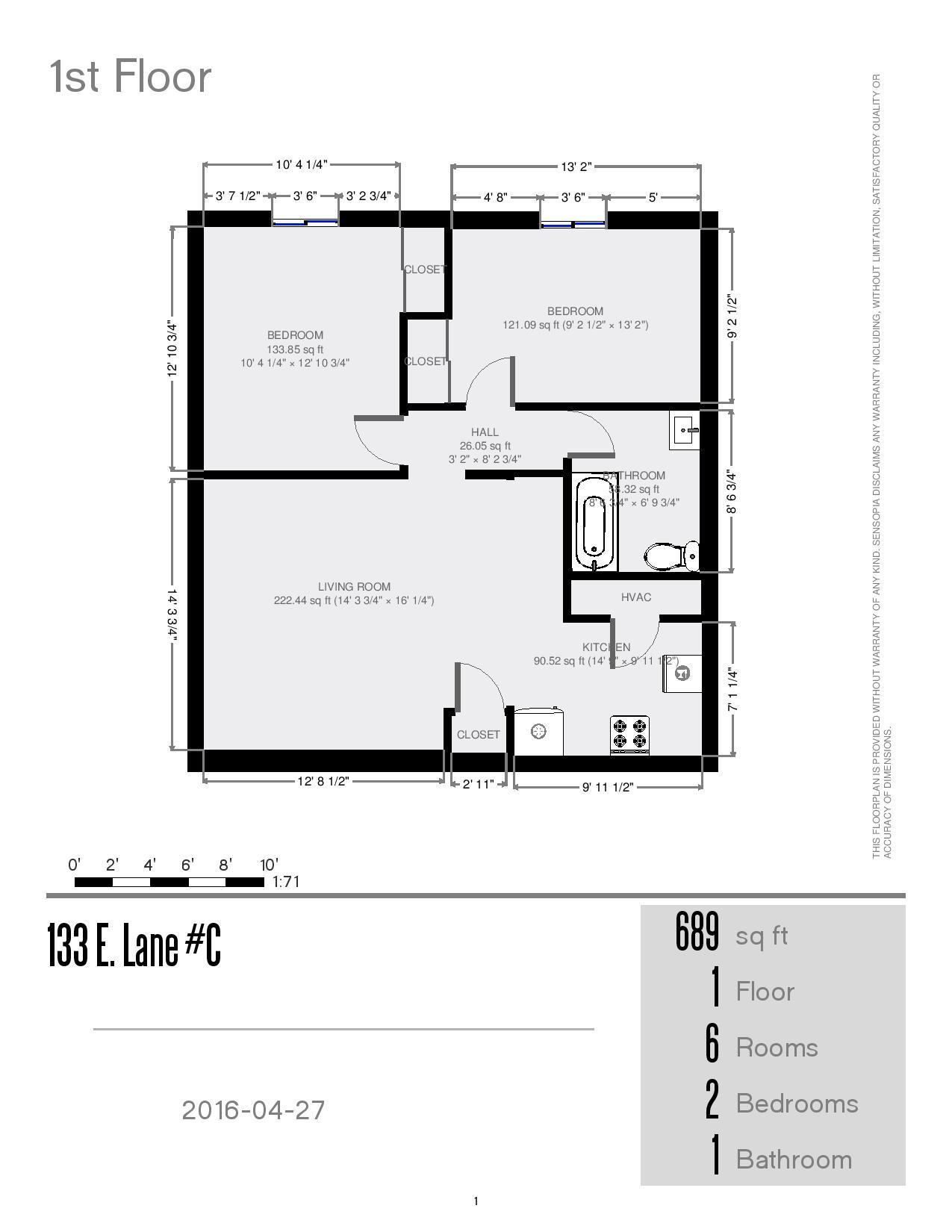 133 E Lane - Apt C - Floorplan.