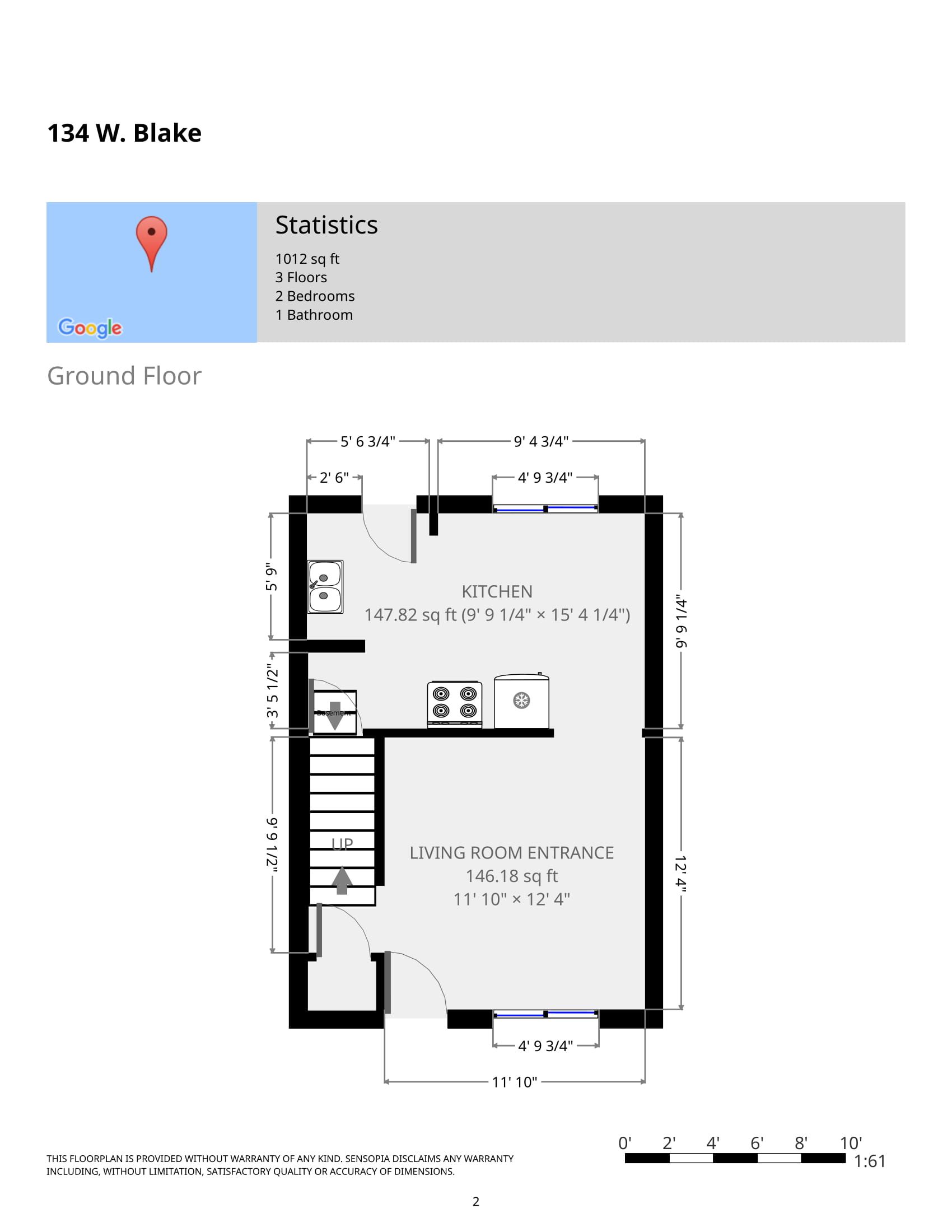 134 W. Blake Ave.- Floor Plan - 1st floor