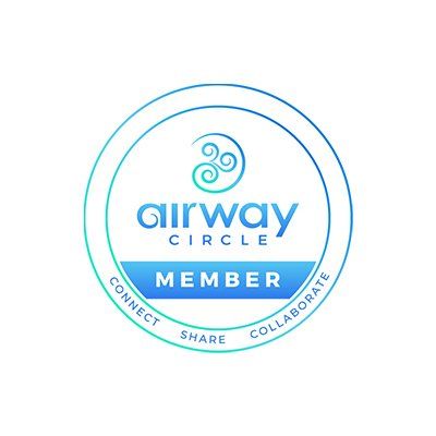 airway circle white and blue member logo