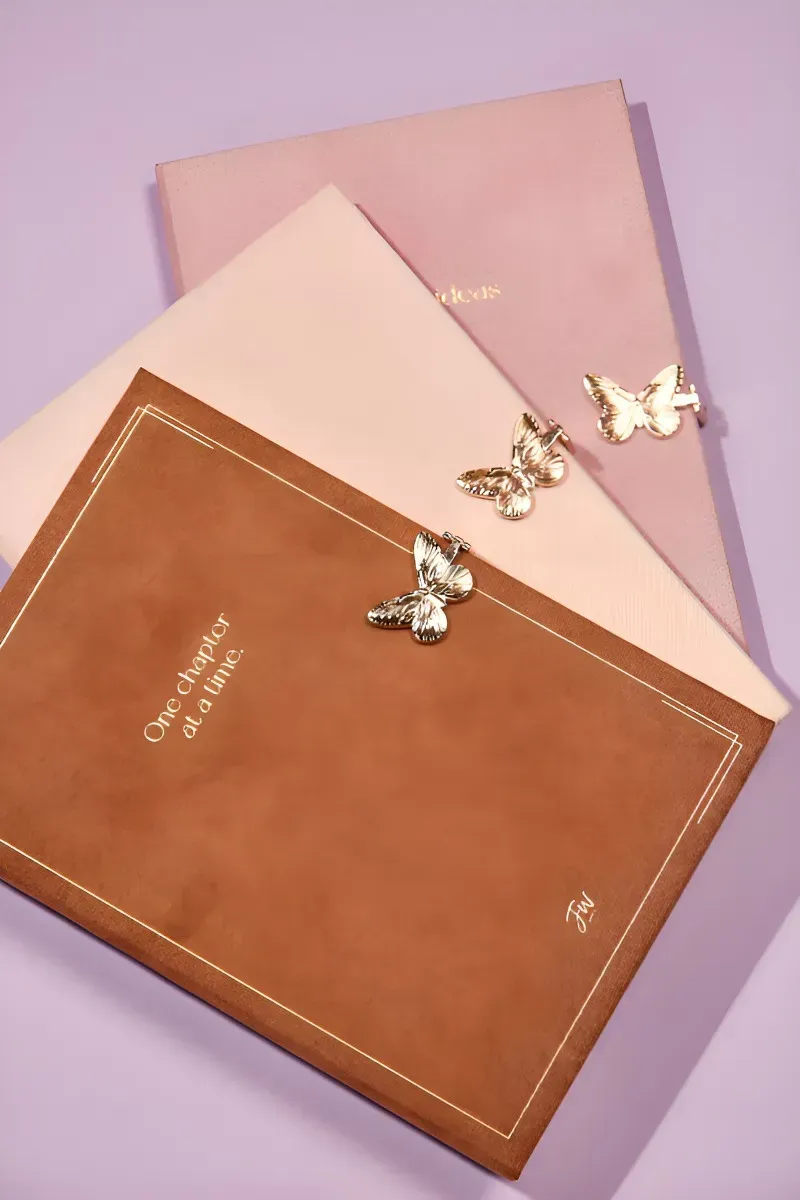 Cuaderno A5 Butterfly Tapa Dura Velvet 80 Hojas FW