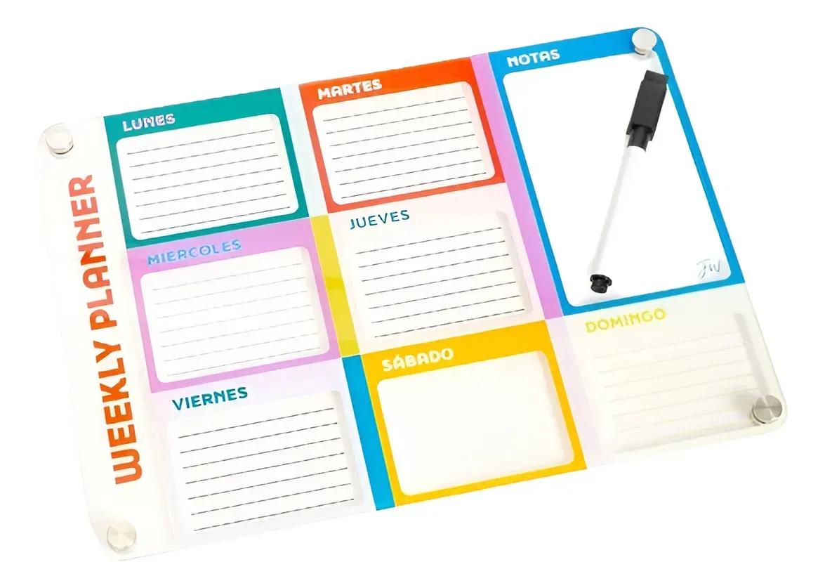 Organizador De Escritorio Fw Pizarra Magnetica Transparente