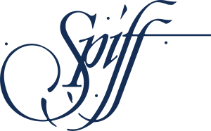 Stylized navy calligraphic logo reading “Sniff” on a white background