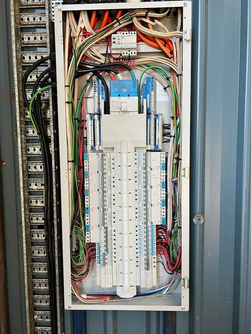 Open Electrical Panel With Numerous Wires — Himec Electrical In Withcott, QLD