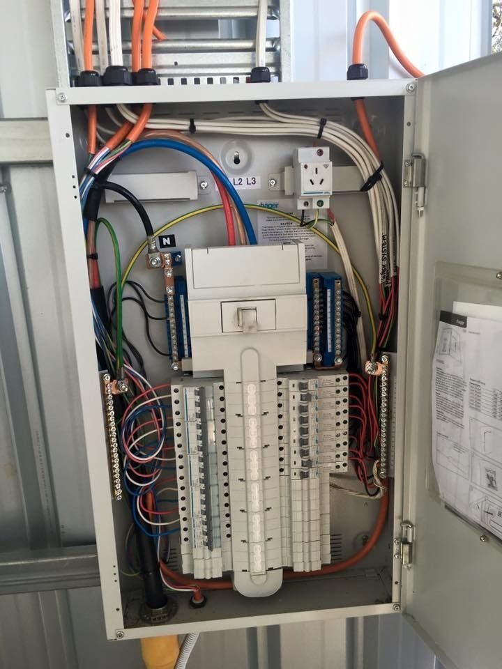 A Electrical Box With a Lot of Wires Coming Out of It — Himec Electrical In Lockyer Valley, QLD