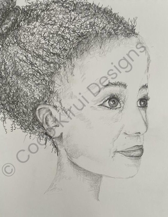 little girl pencil drawing