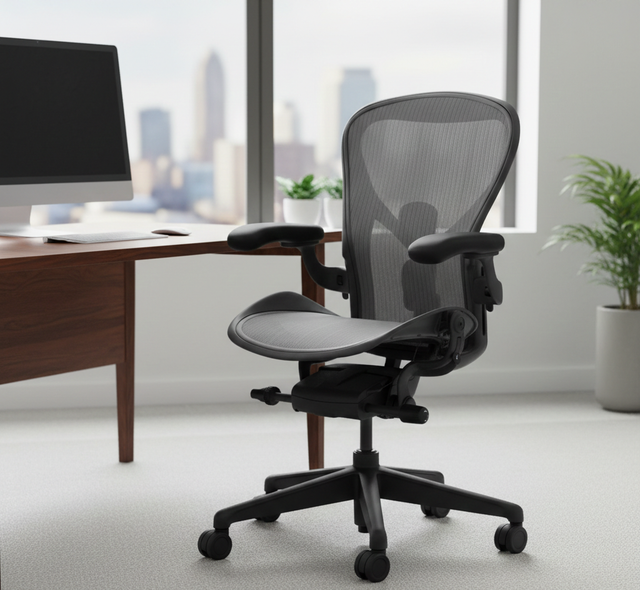 Two office chairs compared side by side