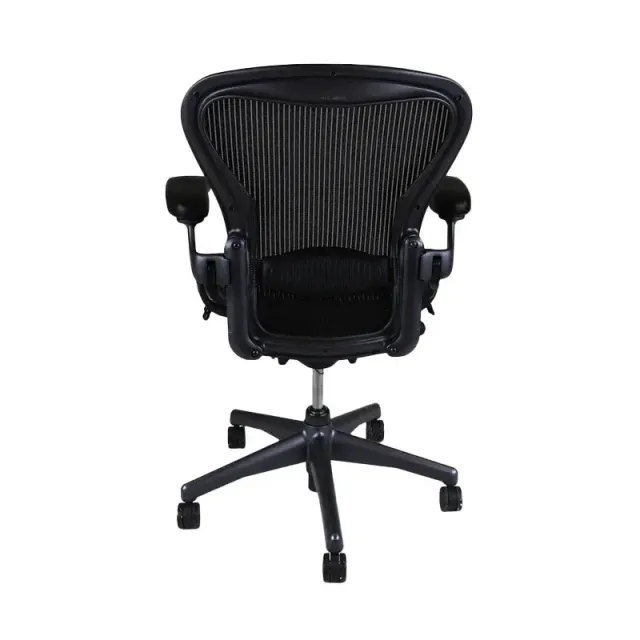 Refurbished Herman Miller Aeron Classic size B, rear view of the mesh back