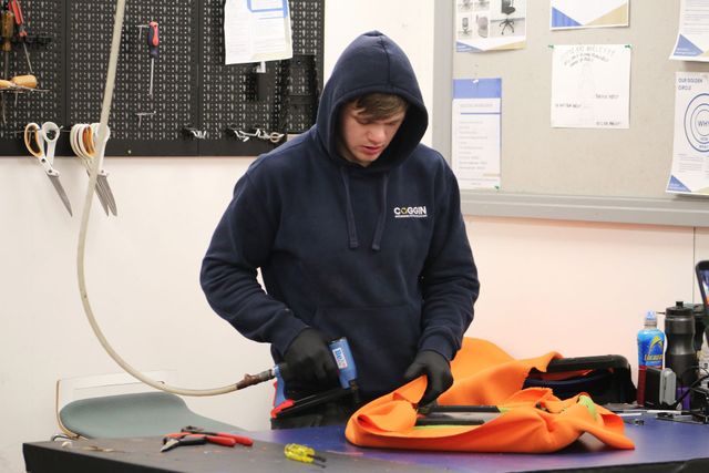 Checking the condition of an office chair