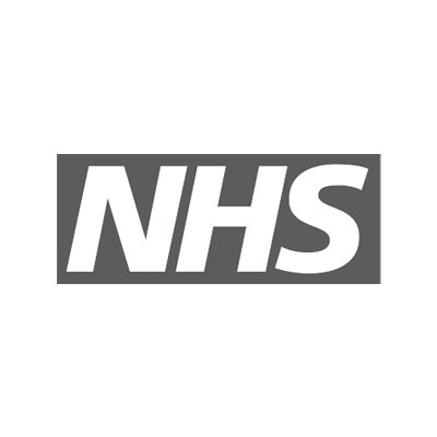 NHS logo in a grey rectangle.