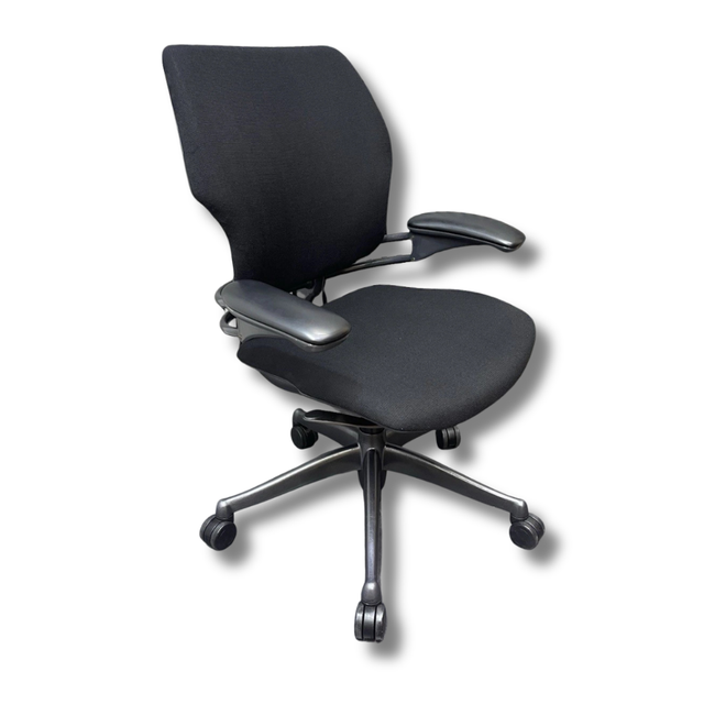 Refurbished Humanscale Freedom low back, three quarter view