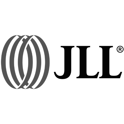 JLL logo: intertwined grey circles next to the letters