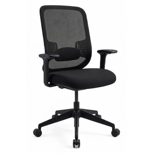 Refurbished Orangebox Do task chair with mesh back and adjustable arms, three quarter view
