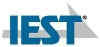 IEST logo in blue letters with a light gray triangular shape behind it