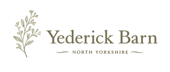 Yederick Barn logo with delicate floral branch and “North Yorkshire” text