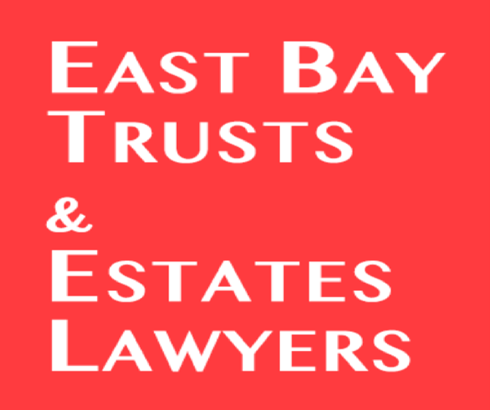 White text on a red background: