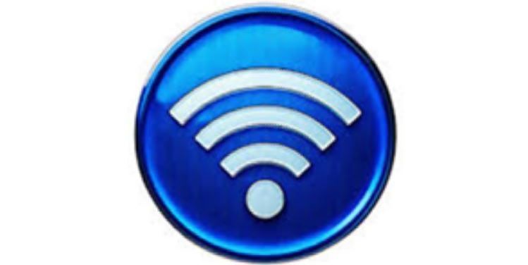A blue circle with a wifi symbol on it