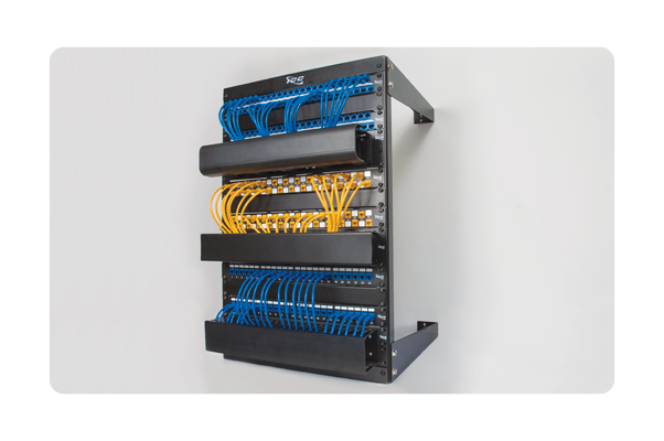 A rack with a bunch of wires on it
