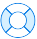 A drawing of a life preserver on a white background.